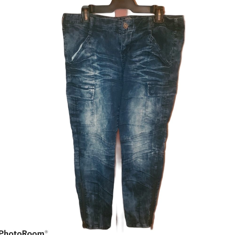 Almost Famous Distressed Mid Rise Jeans